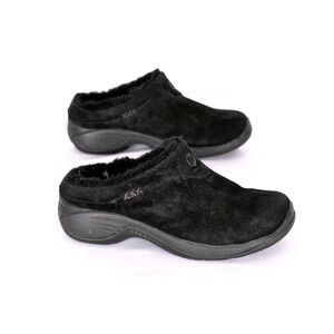 Merrell Women's Encore Ice Suede Clogs Size 6 Black Comfort Casual Winter Cozy